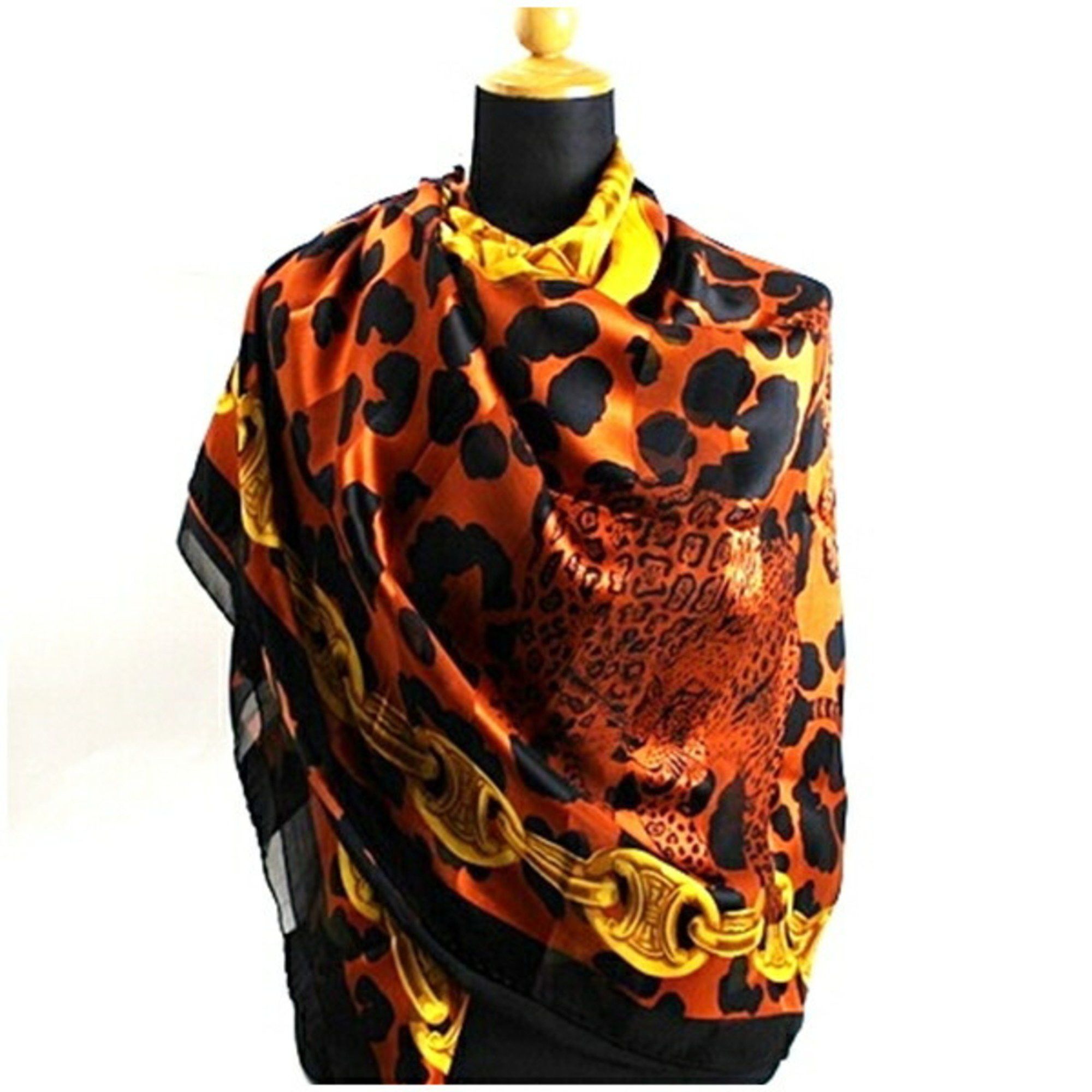 Celine Celine Large Scarf Brown x Black Animal CELINE Women's Size ONE SIZE - 3 Thumbnail