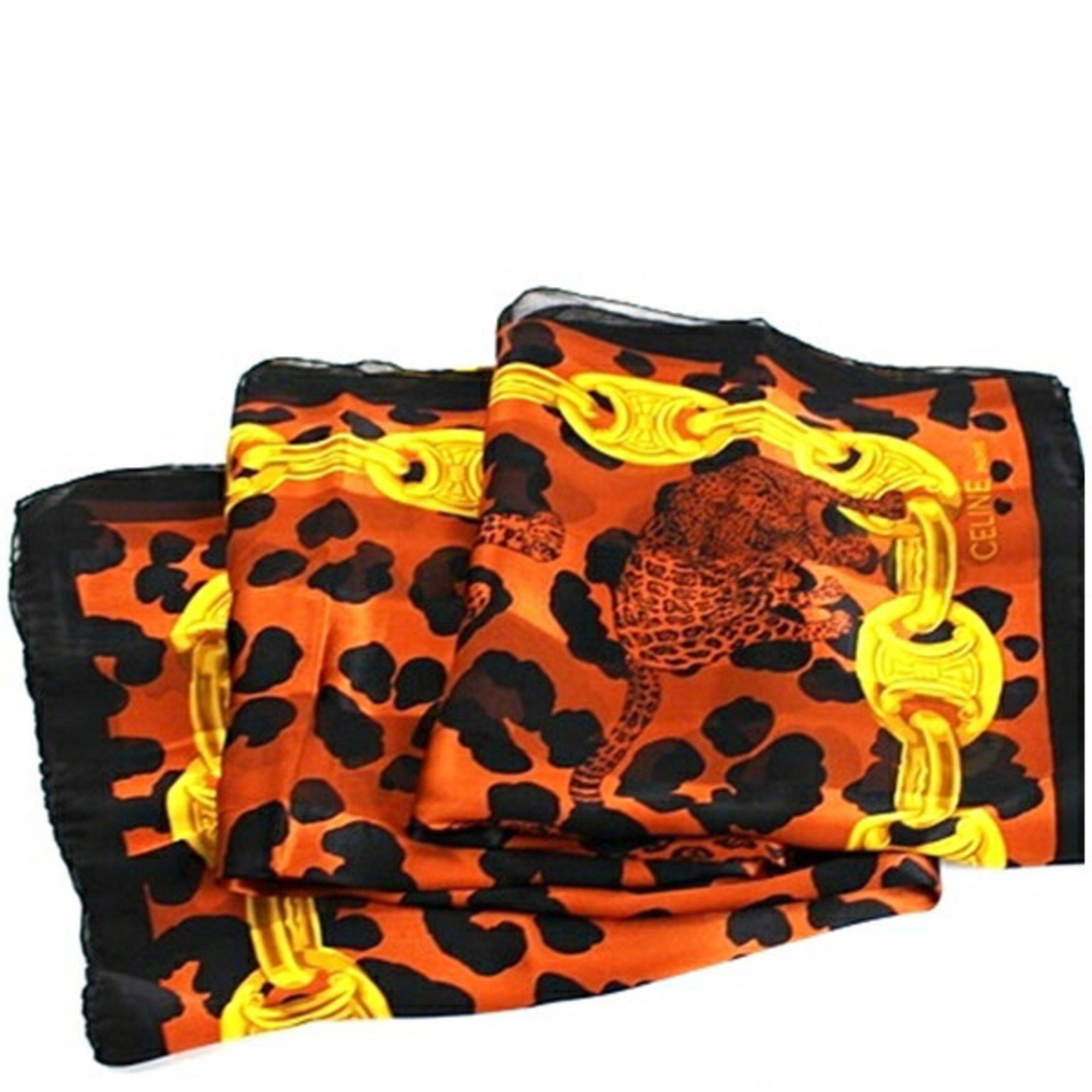 Celine Celine Large Scarf Brown x Black Animal CELINE Women's Size ONE SIZE - 8 Thumbnail
