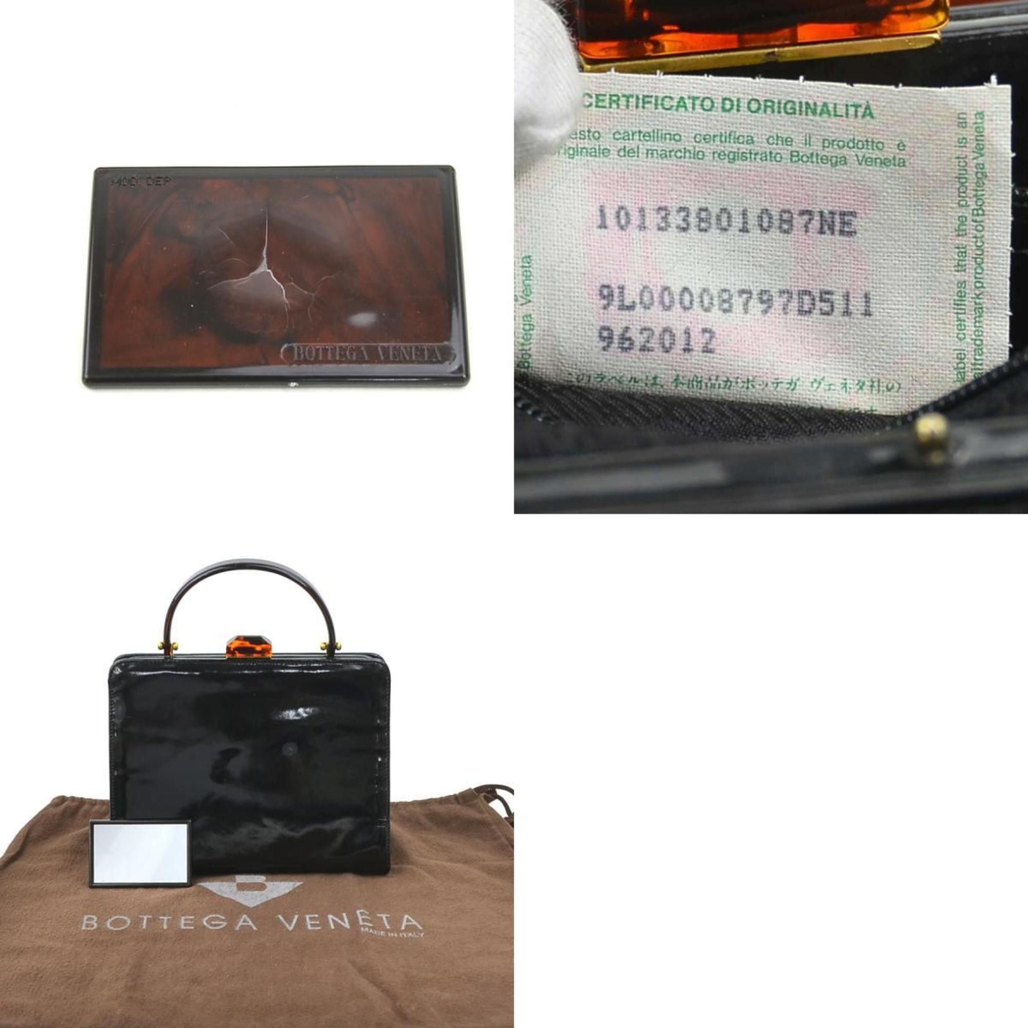 Bottega Veneta Bottega Veneta handbag patent leather plastic black brown women's e60413g Size ONE SIZE - 5 Thumbnail