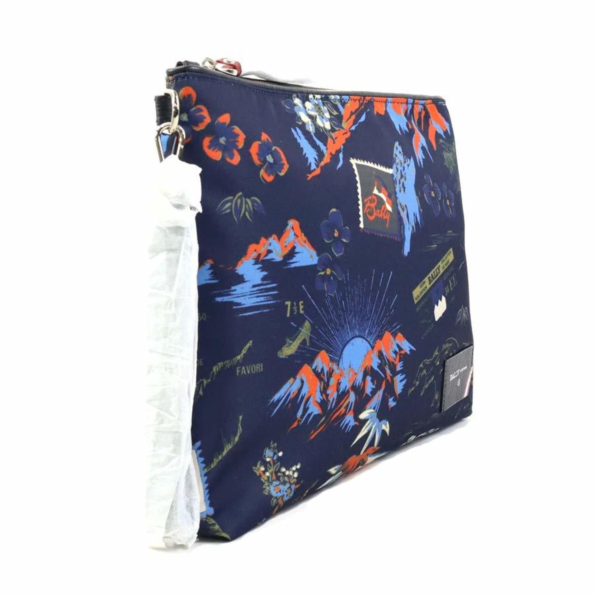 Bally BALLY Clutch bag, nylon, navy, for men and women, 56142g Size ONE SIZE - 2 Thumbnail