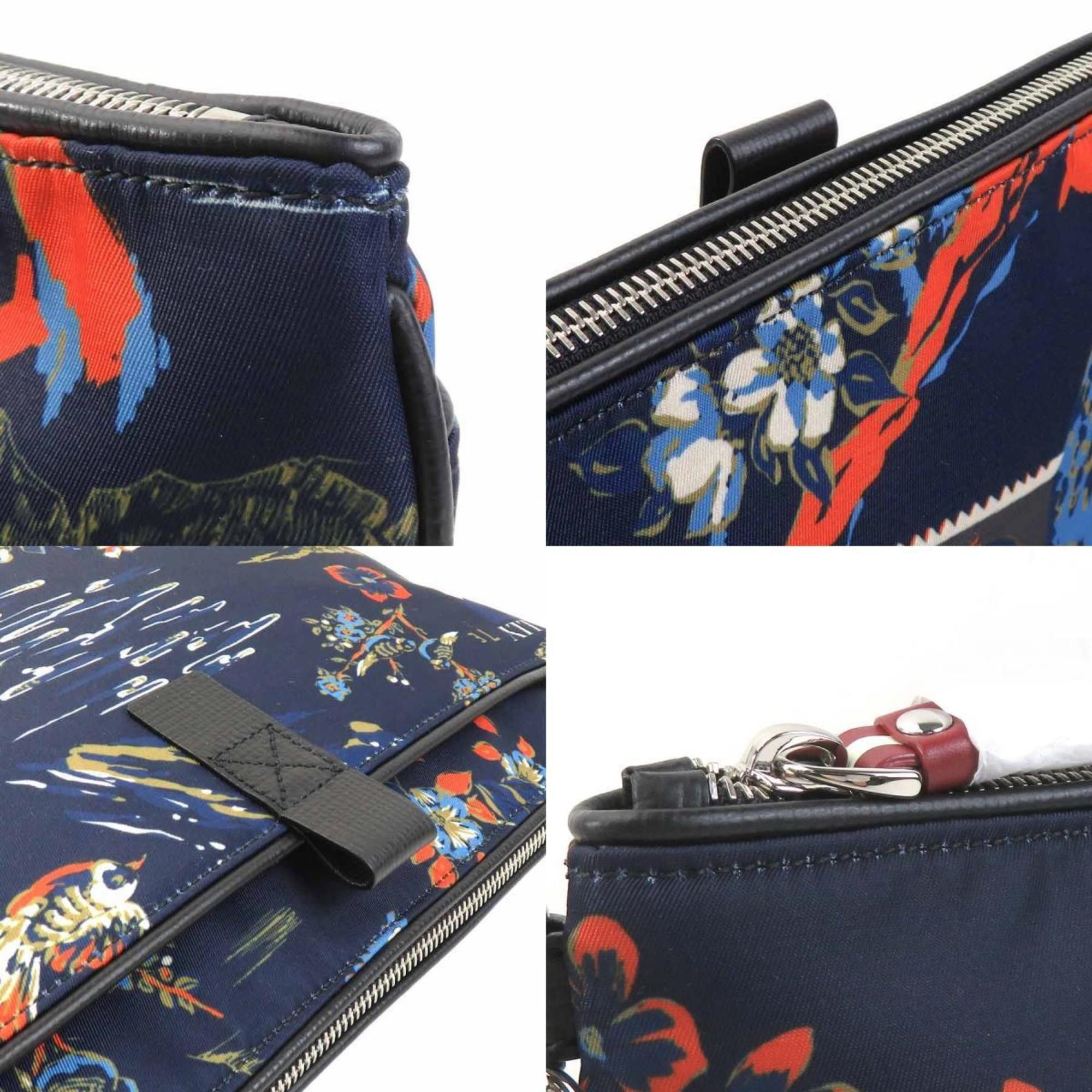 Bally BALLY Clutch bag, nylon, navy, for men and women, 56142g Size ONE SIZE - 4 Thumbnail