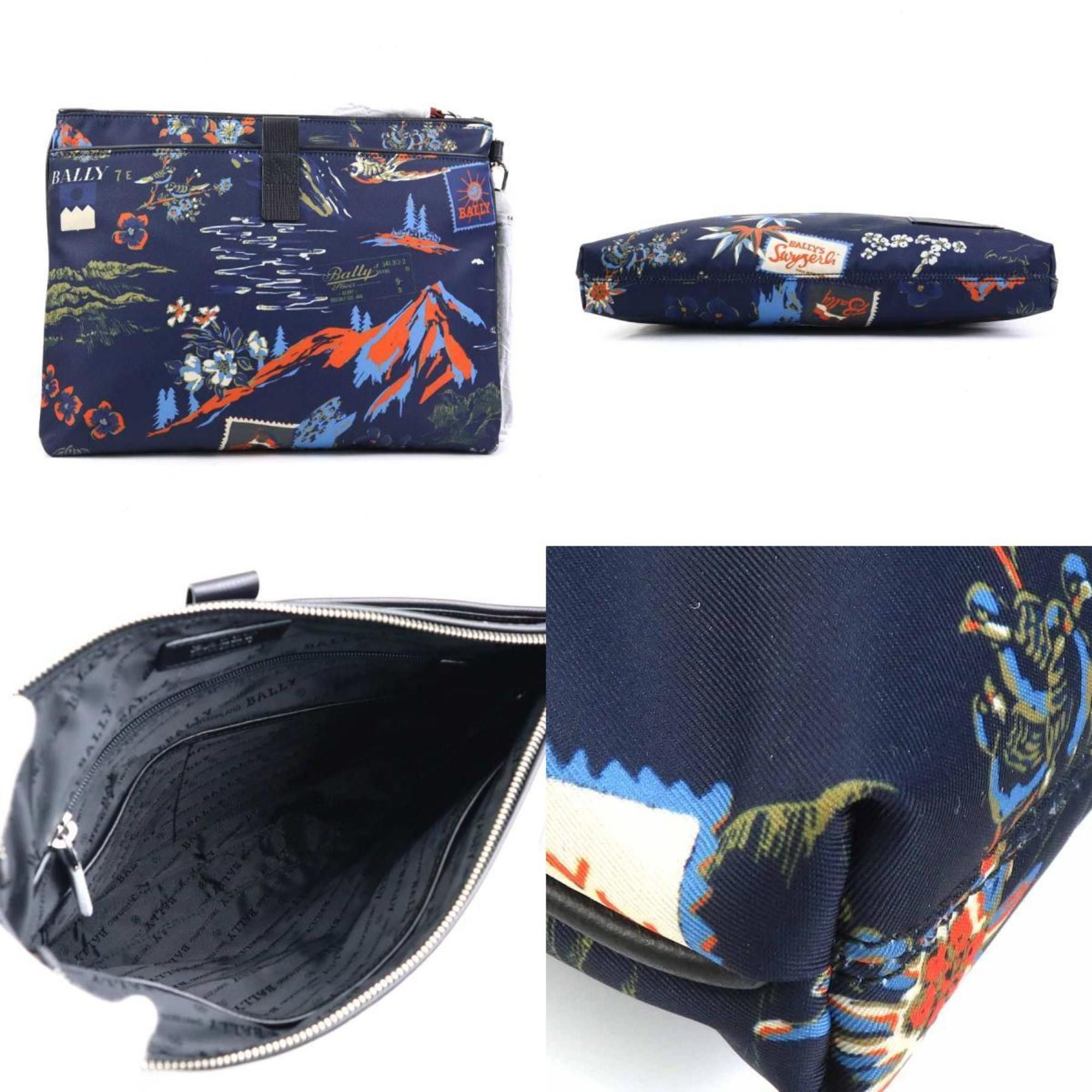 Bally BALLY Clutch bag, nylon, navy, for men and women, 56142g Size ONE SIZE - 3 Thumbnail