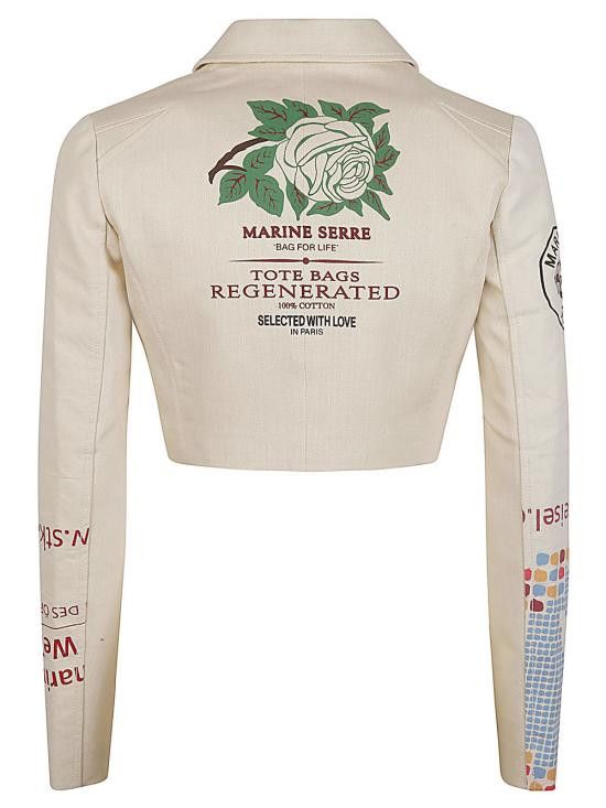 Marine Serre MARINE SERRE Women Jackets WJA032 UWOV0009WH50 White Size S / US 4 / IT 40 - 2 Thumbnail