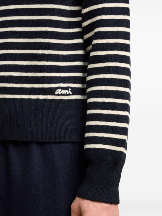 AMI AMI Men Sweater HKS039 KN00614023 Blue Size US L / EU 52-54 / 3 - 3 Thumbnail