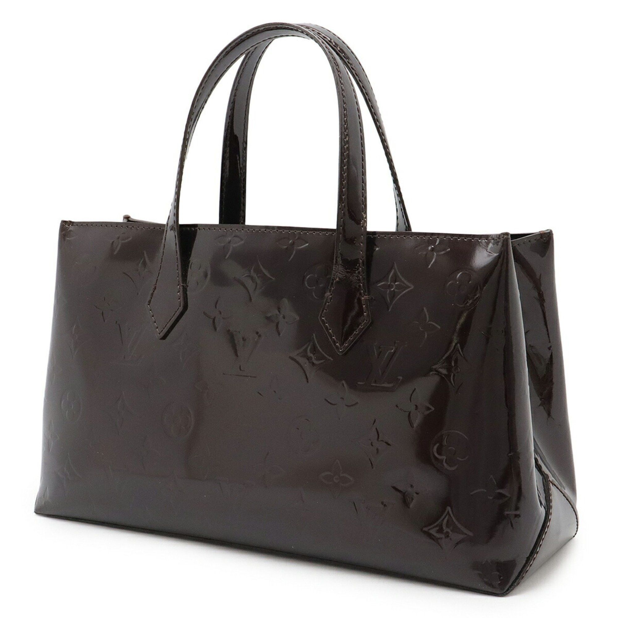 Louis Vuitton Monogram Vernis Wilshire PM Handbag Tote Bag Patent Calf Amarante M93641