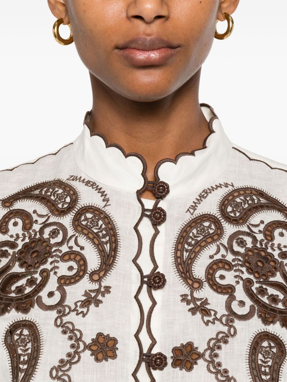 Zimmermann ASCENSION EMBROIDERED SHIRT Size M / US 6-8 / IT 42-44 - 2 Thumbnail