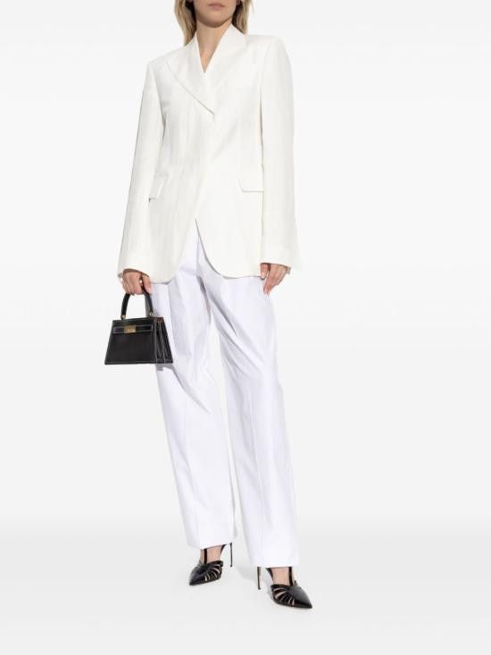 Sportmax SPORTMAX Women Straight Pants 12131142600 001 White Size 30" / US 8 / IT 44 - 2 Thumbnail
