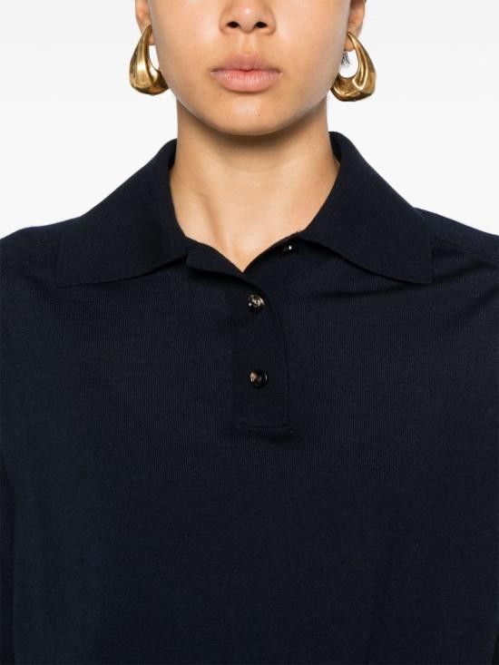 Bottega Veneta BOTTEGA VENETA Women Polo Shirts 792419 V4BF04121 Blue Size XS / US 0-2 / IT 36-38 - 4 Thumbnail