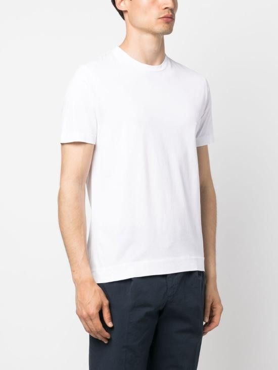 Finamore FINAMORE Men T-Shirts POSITANO 34 White Size US L / EU 52-54 / 3 - 2 Thumbnail