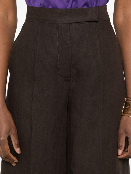 Max Mara MAX MARA Women Straight Pants 11131092600 002 Brown Size 26" / US 2 / IT 38 - 3 Thumbnail