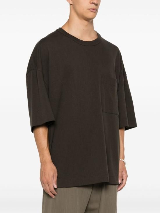 Lemaire LEMAIRE Men T-Shirts TO1290 LJ1022495 Brown Size US XL / EU 56 / 4 - 3 Thumbnail