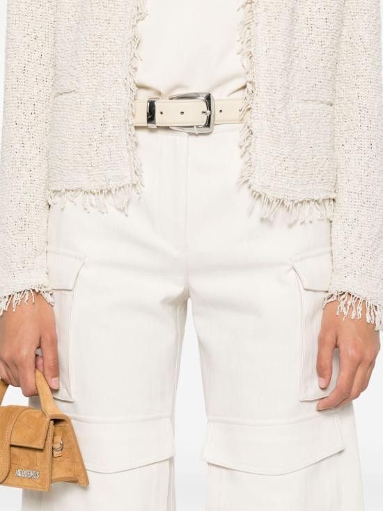 Iro IRO Women Straight Pants POLINA WP23ECR02 Beige Size 28" / US 6 / IT 42 - 5 Thumbnail