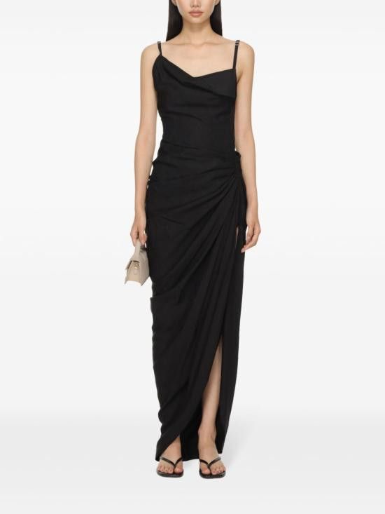 Jacquemus JACQUEMUS Women Long Skirts 243DR001 1020990 Black Size M / US 6-8 / IT 42-44 - 3 Thumbnail