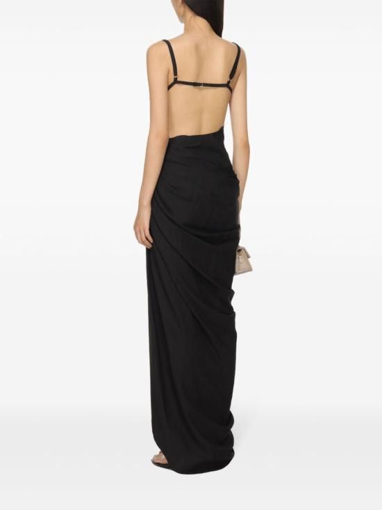 Jacquemus JACQUEMUS Women Long Skirts 243DR001 1020990 Black Size M / US 6-8 / IT 42-44 - 4 Thumbnail