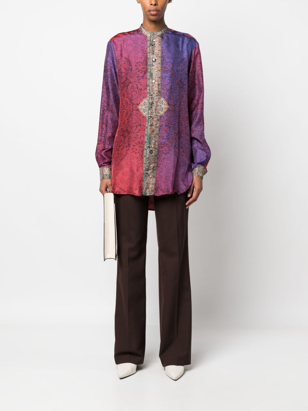Pierre-Louis Mascia PRINTED SILK SHIRT Size S / US 4 / IT 40 - 3 Thumbnail