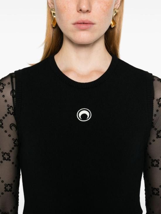 Marine Serre MARINE SERRE Women Sweater WTK043A CKNI0511BK99 Black Size M / US 6-8 / IT 42-44 - 4 Thumbnail