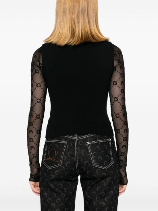 Marine Serre MARINE SERRE Women Sweater WTK043A CKNI0511BK99 Black Size S / US 4 / IT 40 - 3 Thumbnail
