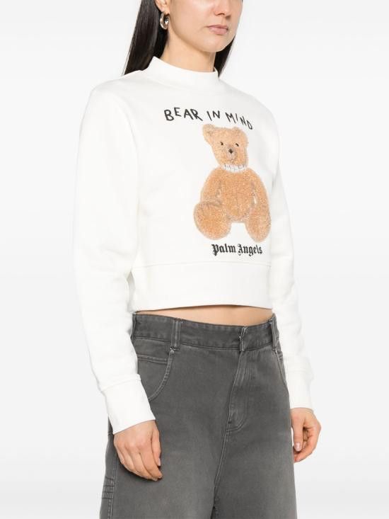 Palm Angels PALM ANGELS Women Hoodies PWBA016S25FLE003 0360 White Size L / US 10 / IT 46 - 4 Thumbnail