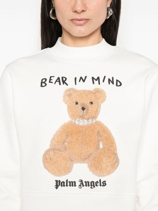 Palm Angels PALM ANGELS Women Hoodies PWBA016S25FLE003 0360 White Size L / US 10 / IT 46 - 3 Thumbnail
