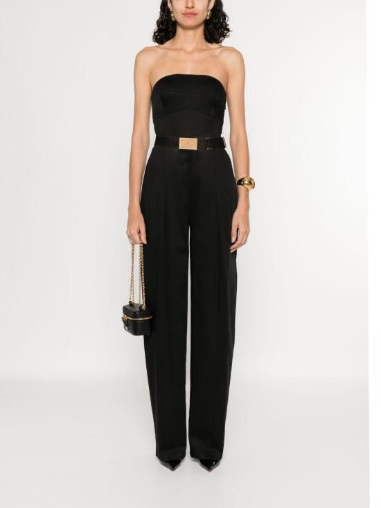 Elisabetta Franchi ELISABETTA FRANCHI Women Jumpsuits TU05153E2 110 Black Size 30" / US 8 / IT 44 - 3 Thumbnail