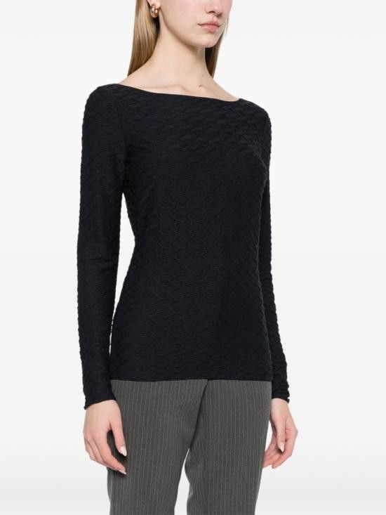 Emporio Armani EMPORIO ARMANI Women Sweater EW001400 AF12416UB115 Blue Size S / US 4 / IT 40 - 3 Thumbnail