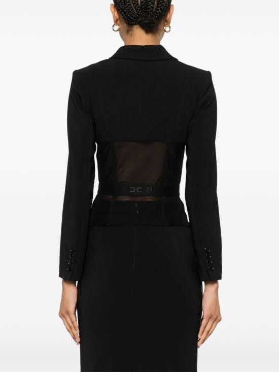 Elisabetta Franchi ELISABETTA FRANCHI Women Jackets GI13153E2 110 Black Size S / US 4 / IT 40 - 3 Thumbnail