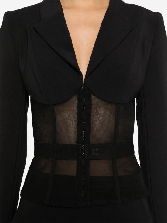 Elisabetta Franchi ELISABETTA FRANCHI Women Jackets GI13153E2 110 Black Size M / US 6-8 / IT 42-44 - 4 Thumbnail