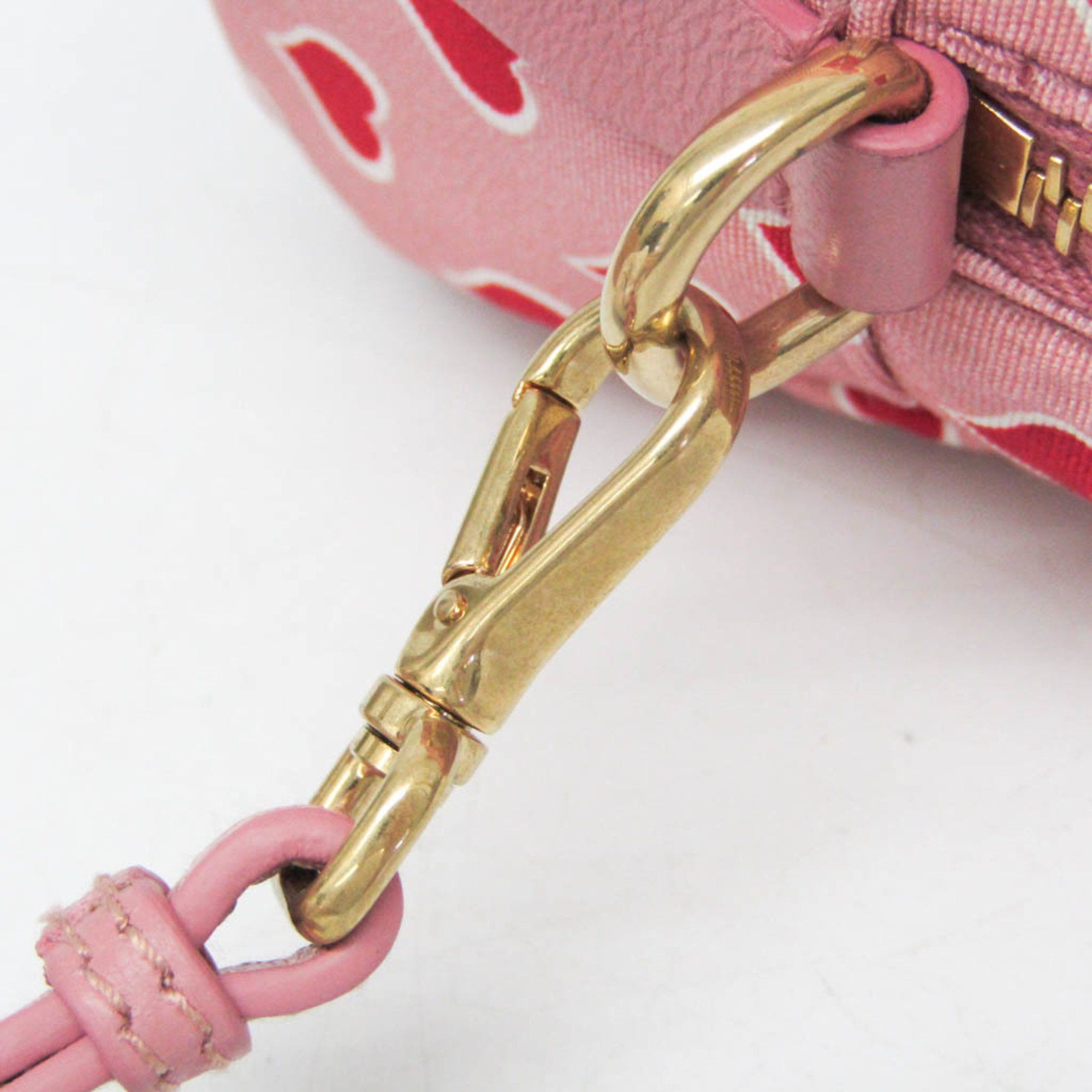 Miu Miu Miu Miu Heart 5NE457 Women's Nylon Pouch Pink,Red Color,White Size ONE SIZE - 11 Thumbnail