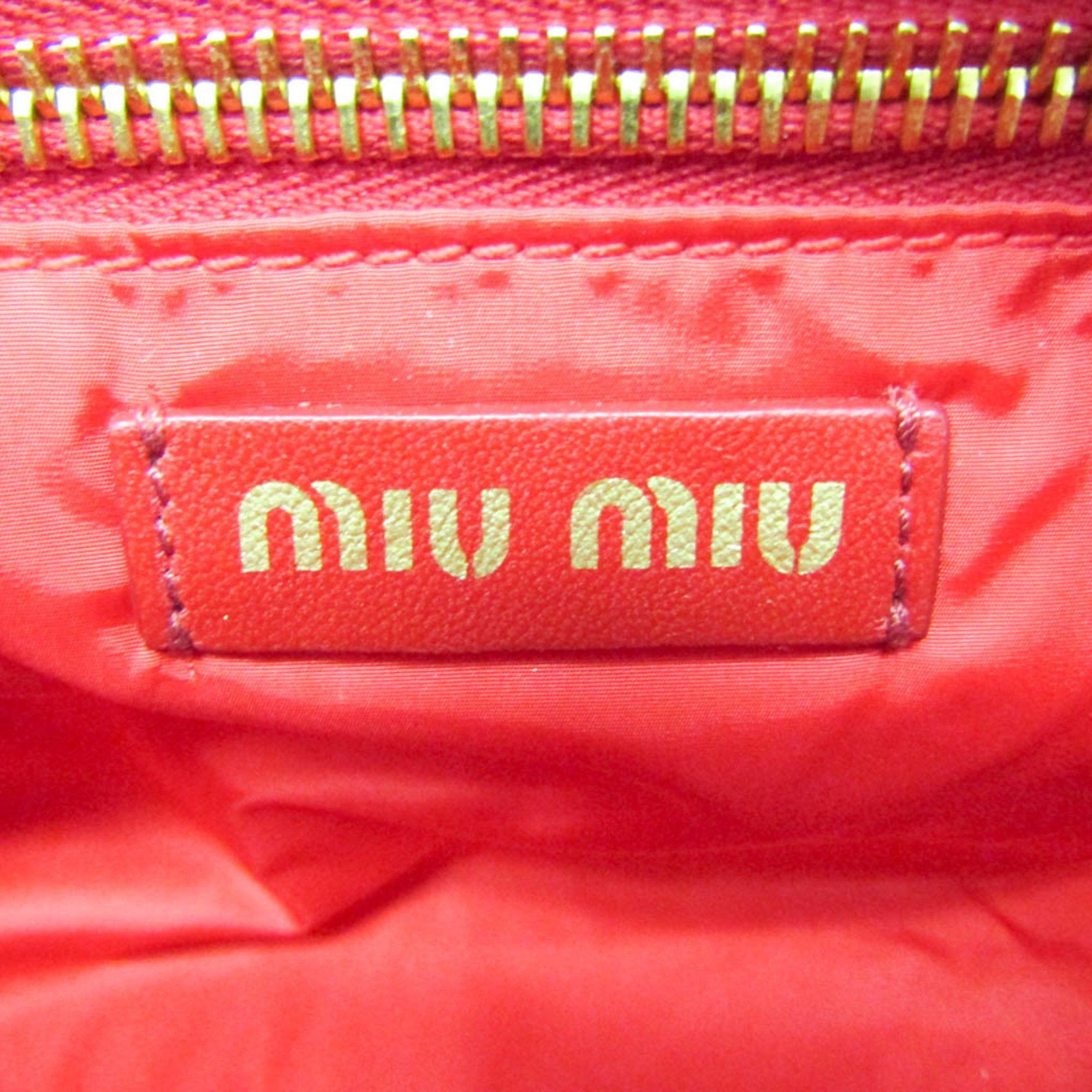 Miu Miu Miu Miu Heart 5NE457 Women's Nylon Pouch Pink,Red Color,White Size ONE SIZE - 14 Thumbnail