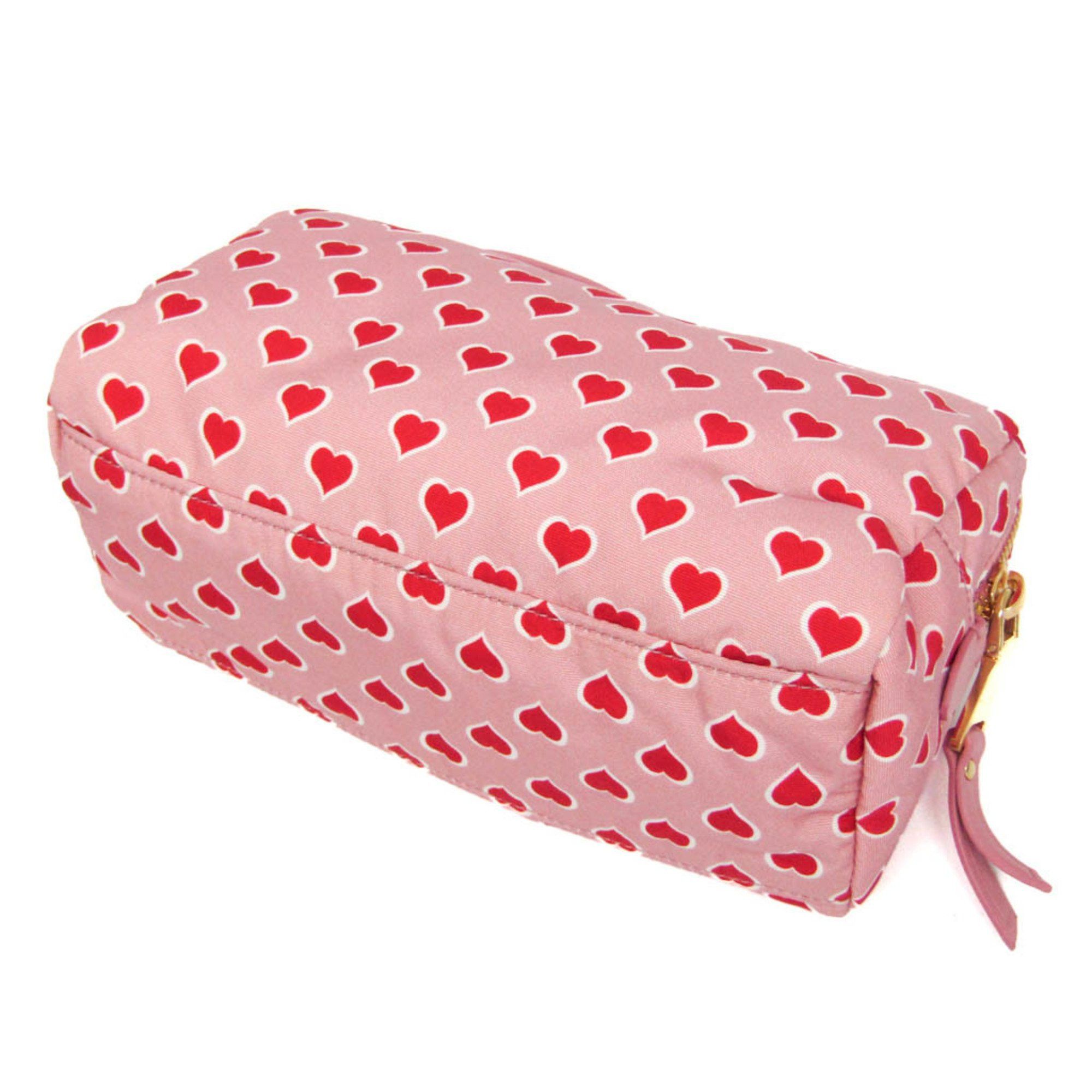 Miu Miu Miu Miu Heart 5NE457 Women's Nylon Pouch Pink,Red Color,White Size ONE SIZE - 3 Thumbnail