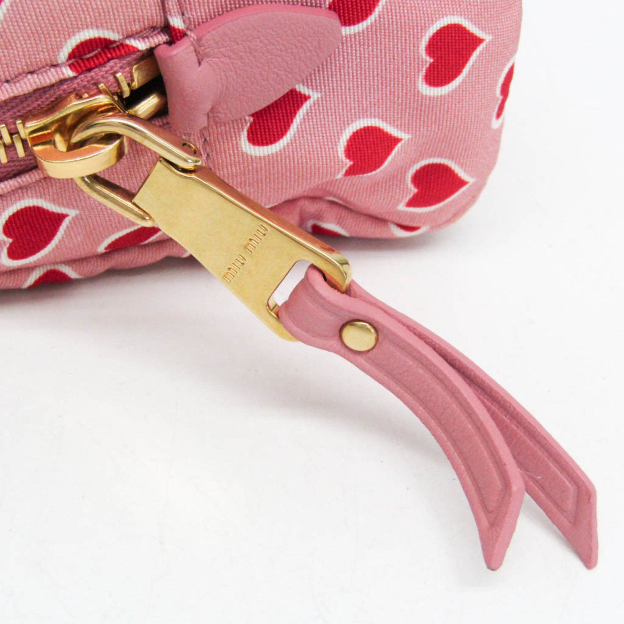 Miu Miu Miu Miu Heart 5NE457 Women's Nylon Pouch Pink,Red Color,White Size ONE SIZE - 13 Thumbnail