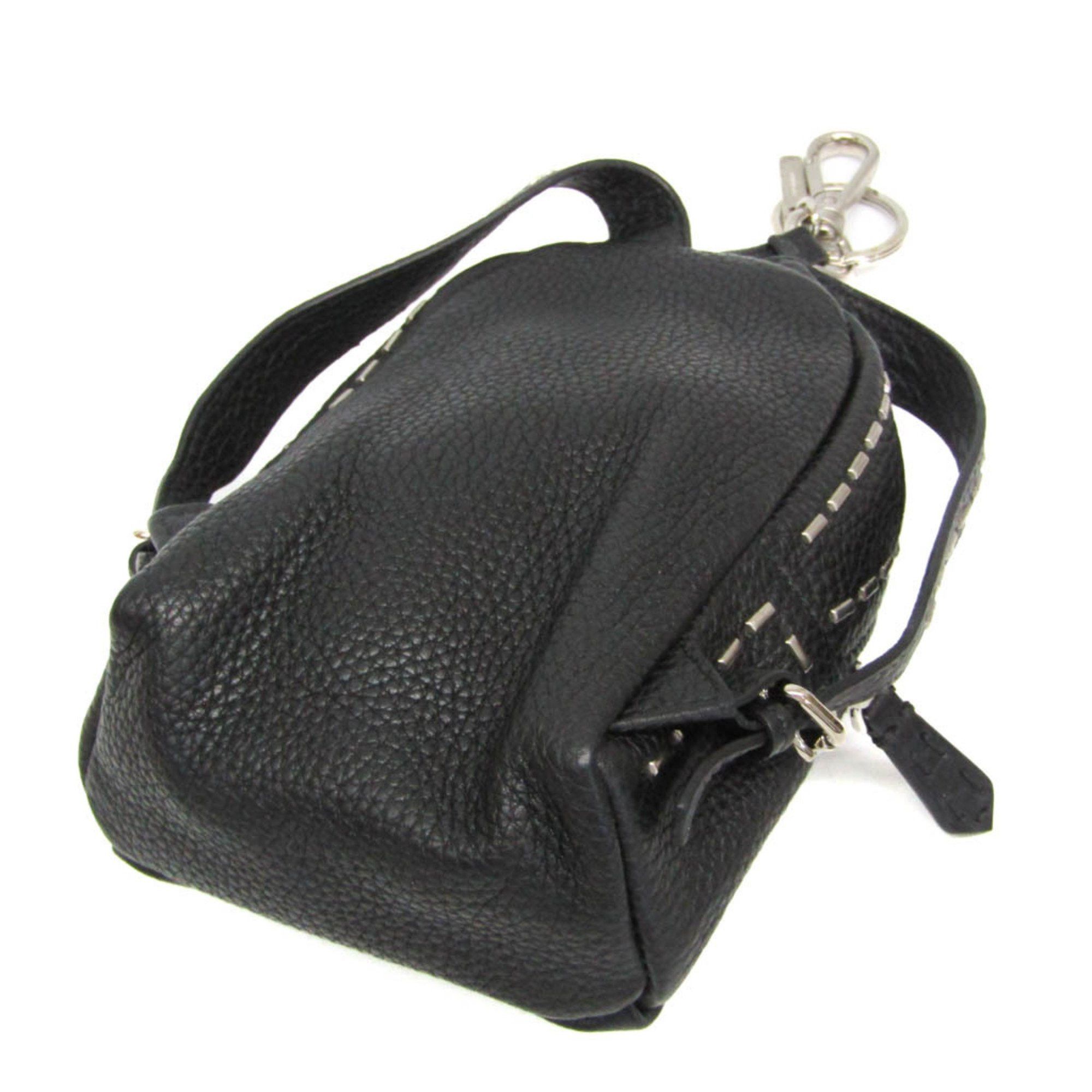 Fendi Fendi Selleria Key Ring 7AR471 Men,Women Leather Pouch Black Size ONE SIZE - 3 Thumbnail