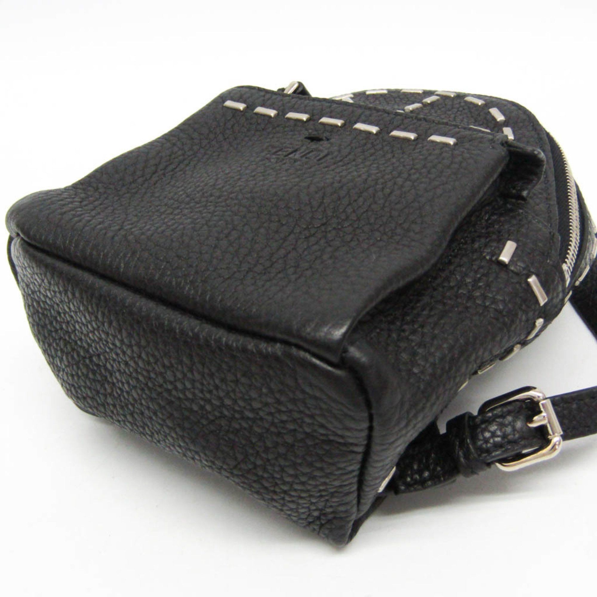 Fendi Fendi Selleria Key Ring 7AR471 Men,Women Leather Pouch Black Size ONE SIZE - 5 Thumbnail