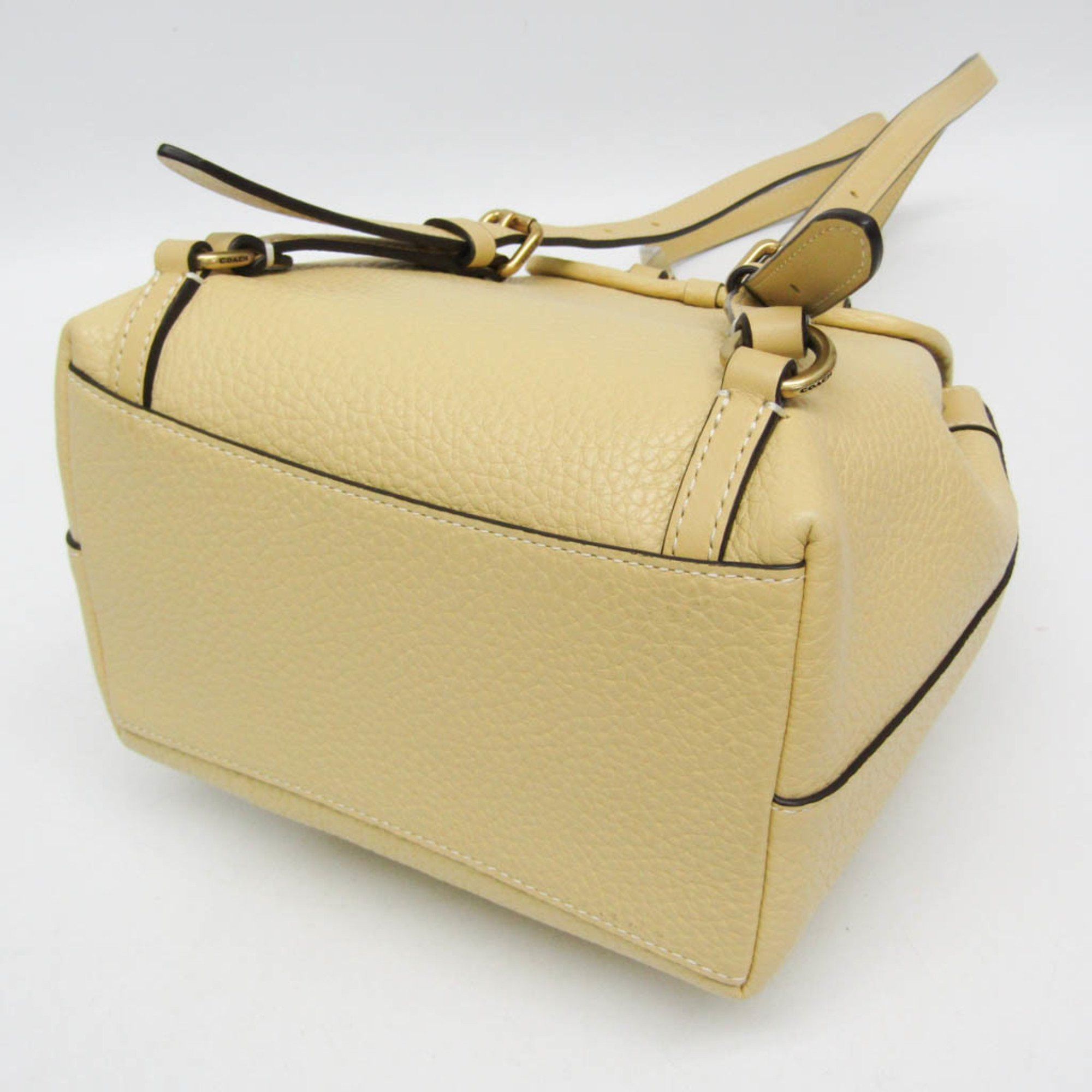 Coach Coach Leah Backpack 21 Women's Leather Backpack Yellow Size ONE SIZE - 5 Thumbnail
