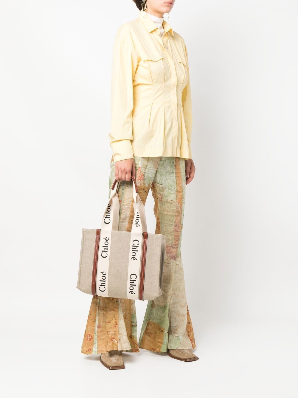 Chloe WOODY MEDIUM CANVAS TOTE Size ONE SIZE - 2 Thumbnail