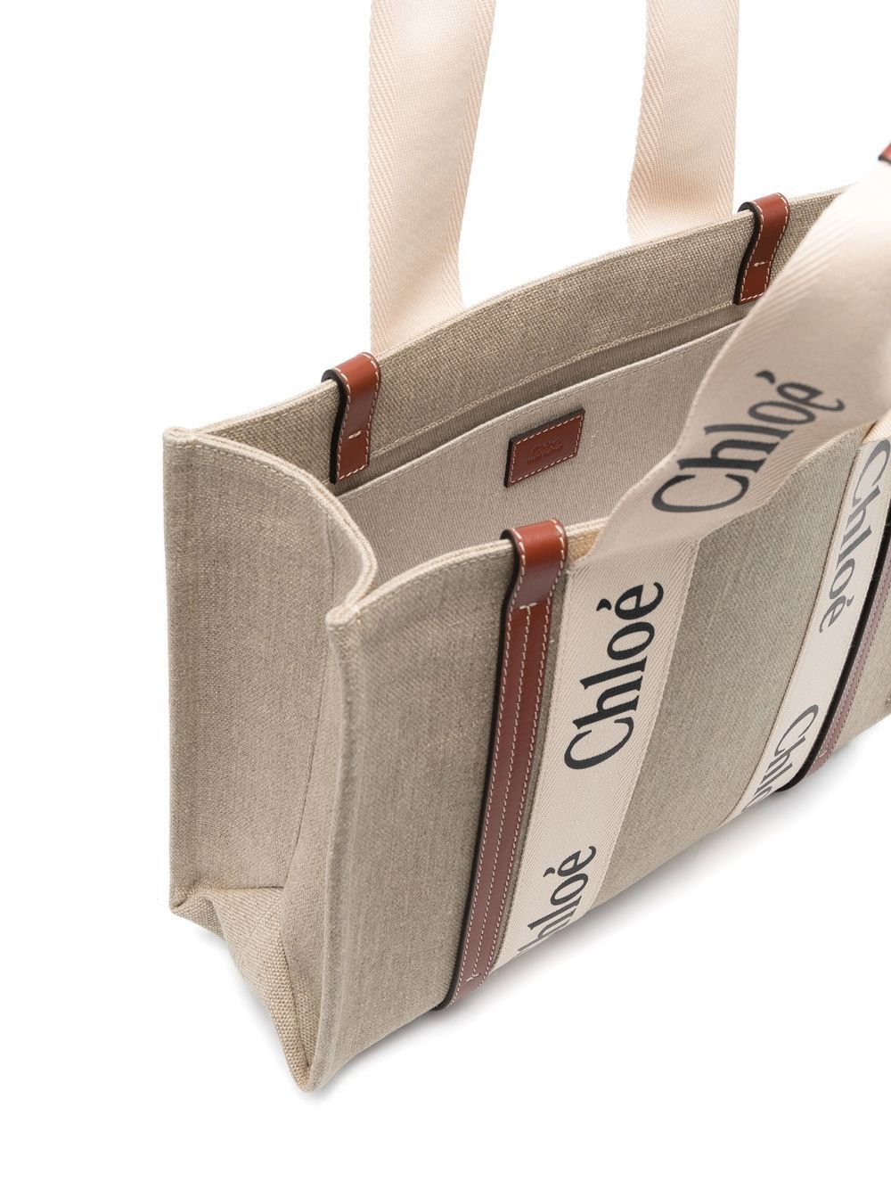 Chloe WOODY MEDIUM CANVAS TOTE Size ONE SIZE - 4 Thumbnail