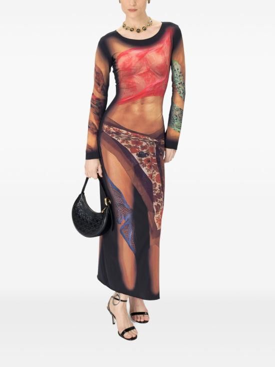 Marine Serre MARINE SERRE Women Long Skirts WDR297A CJER0076BG50 Beige Size M / US 6-8 / IT 42-44 - 3 Thumbnail