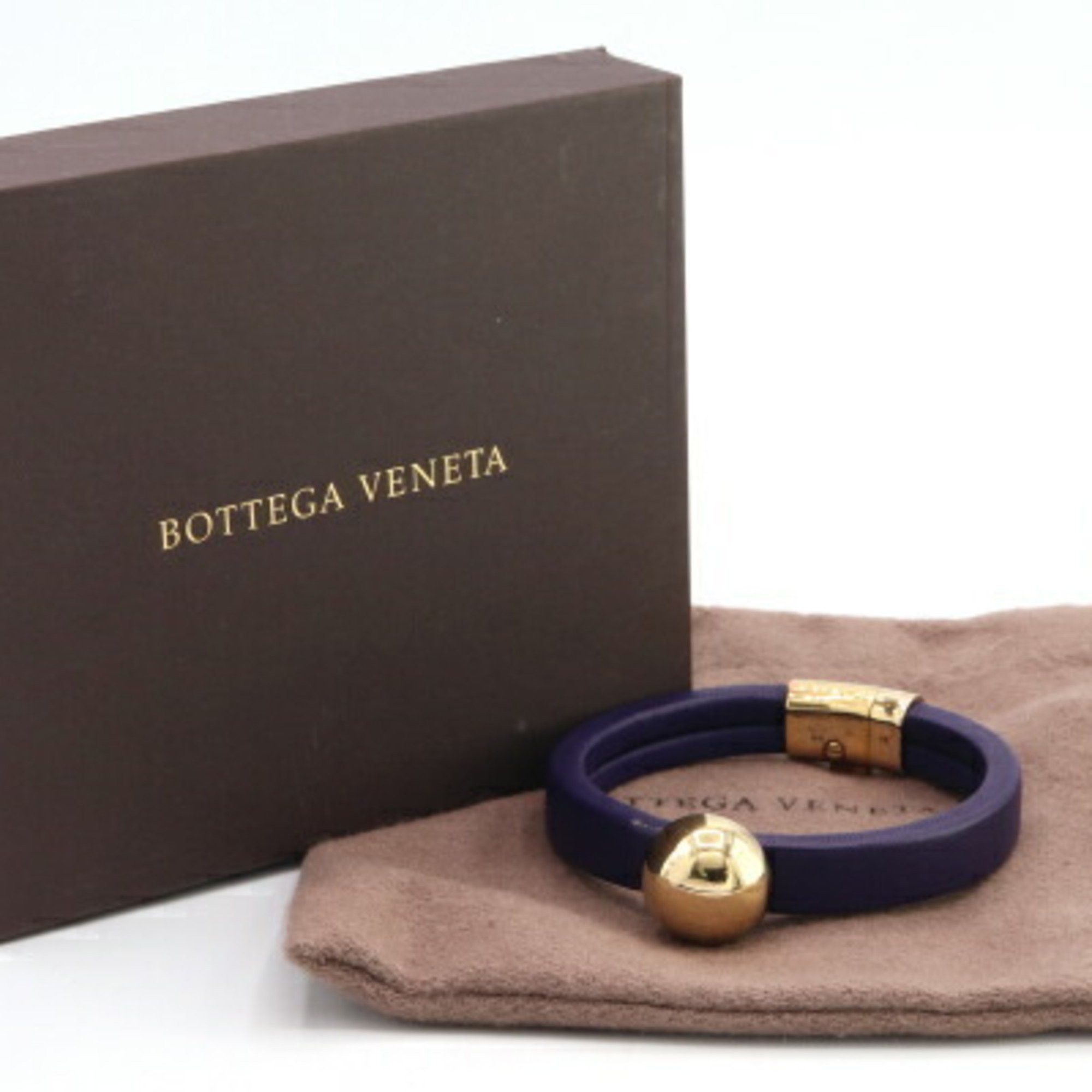 Bottega Veneta Bottega Veneta Bracelet 590464 Purple SV Sterling Silver 925 Leather M Size Bangle Women's BOTTEGA VENETA Size ONE SIZE - 9 Thumbnail
