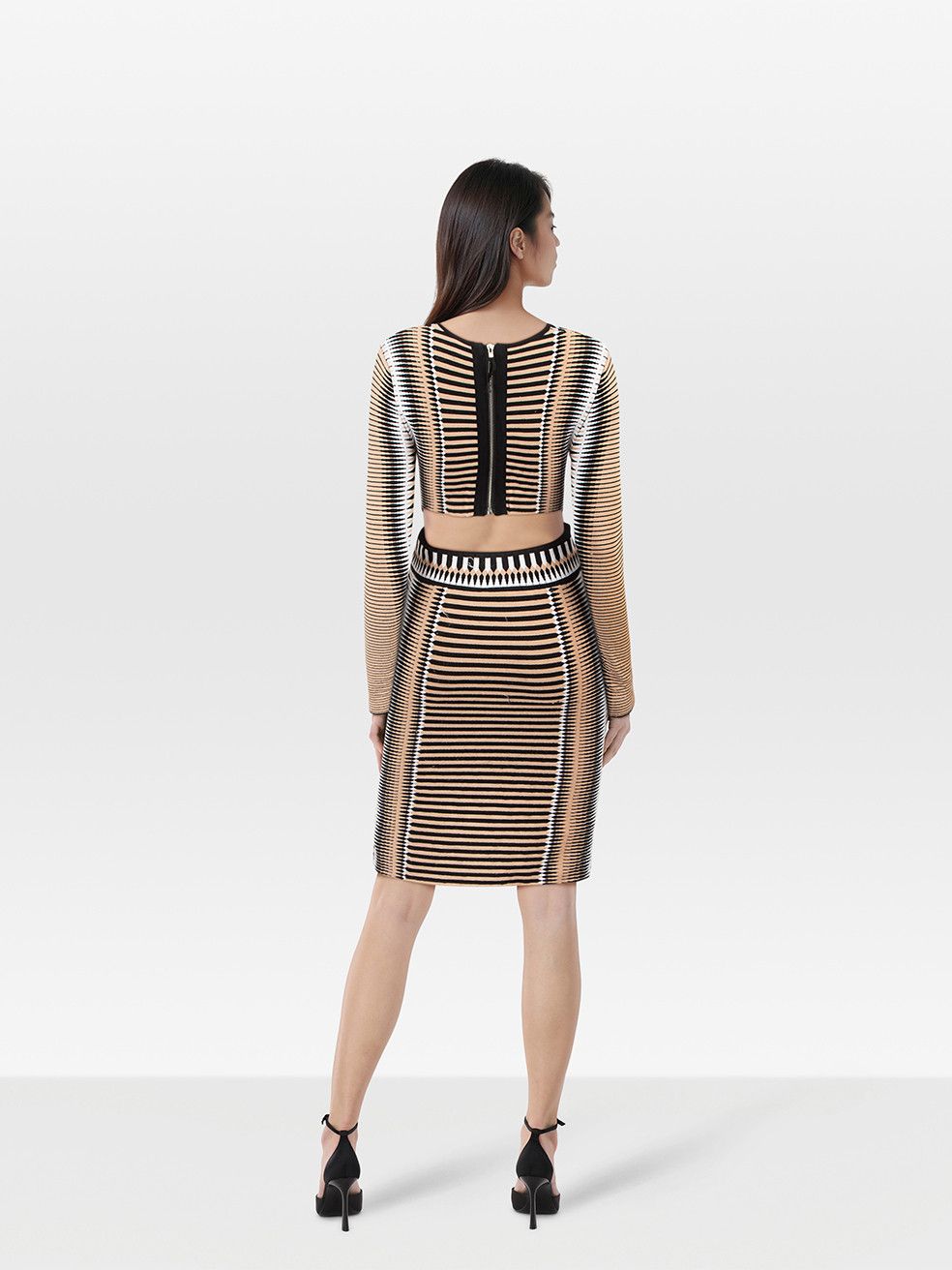 Ronny Kobo Abstract Pattern Back Cut Out Dress Size M / US 6-8 / IT 42-44 - 2 Thumbnail