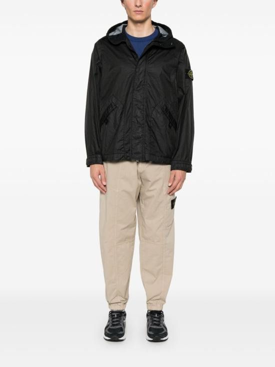 トレンチコート STONE  Men Trench Coats 4100093S0A21 V0029 Black Stone Island STONE ISLAND Men Trench Coats 4100093S0A21