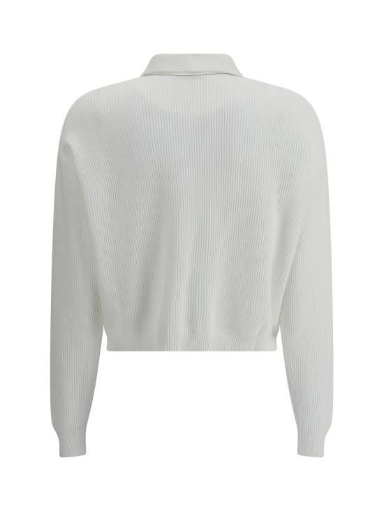 Brunello Cucinelli BRUNELLO CUCINELLI Women Sweater M19194705 C159 WHITE Size L / US 10 / IT 46 - 2 Thumbnail