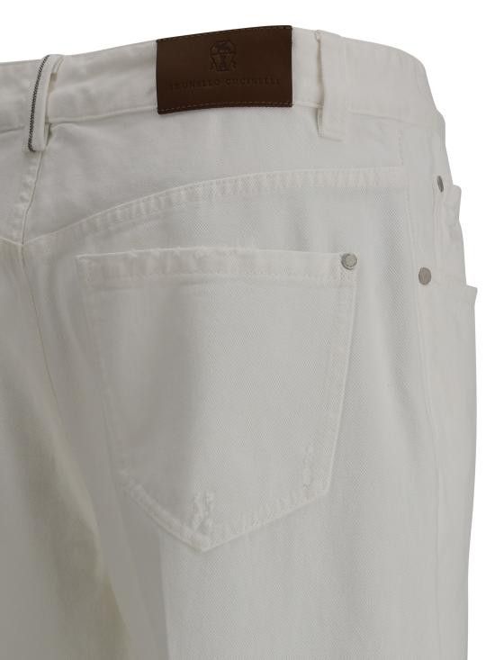 Brunello Cucinelli BRUNELLO CUCINELLI Women Straight Pants M0H81P5568 C600R WHITE Size 27" / US 4 / IT 40 - 3 Thumbnail