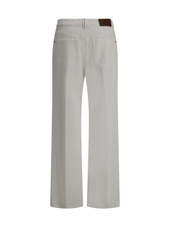 Brunello Cucinelli BRUNELLO CUCINELLI Women Straight Pants M0H81P5568 C600R WHITE Size 36" / US 14 / IT 50 - 2 Thumbnail