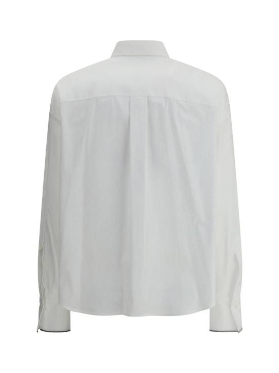 Brunello Cucinelli BRUNELLO CUCINELLI Women Shirts M0091NL496 C159 WHITE Size L / US 10 / IT 46 - 2 Thumbnail