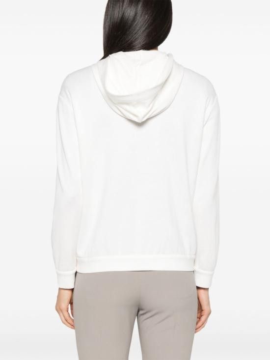 Brunello Cucinelli BRUNELLO CUCINELLI Women Hoodies MD828SB806 C8329 White Size XS / US 0-2 / IT 36-38 - 2 Thumbnail