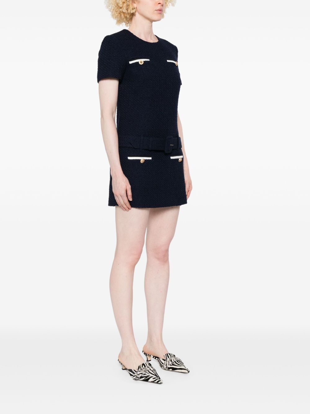 Self-Portrait BOUCLE MINI DRESS Size M / US 6-8 / IT 42-44 - 3 Thumbnail