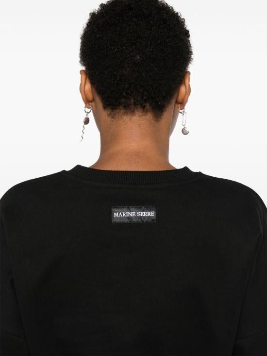 Marine Serre MARINE SERRE Women Hoodies WST012A CJER0013BK99 Black Size M / US 6-8 / IT 42-44 - 3 Thumbnail