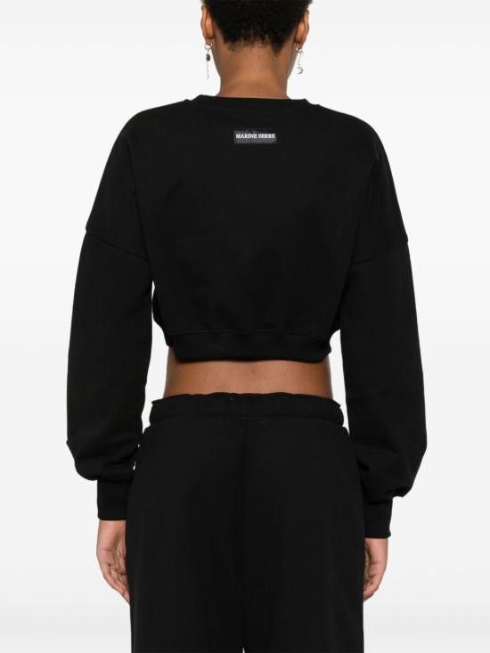 Marine Serre MARINE SERRE Women Hoodies WST012A CJER0013BK99 Black Size S / US 4 / IT 40 - 4 Thumbnail