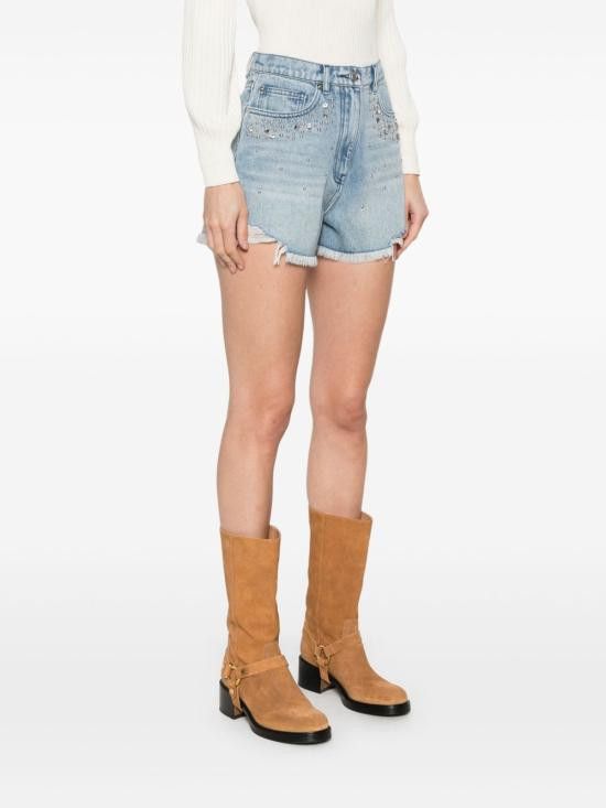 Iro IRO Women Shorts & Burmudas KORRY WP30BLU47 Blue Size 28" / US 6 / IT 42 - 2 Thumbnail