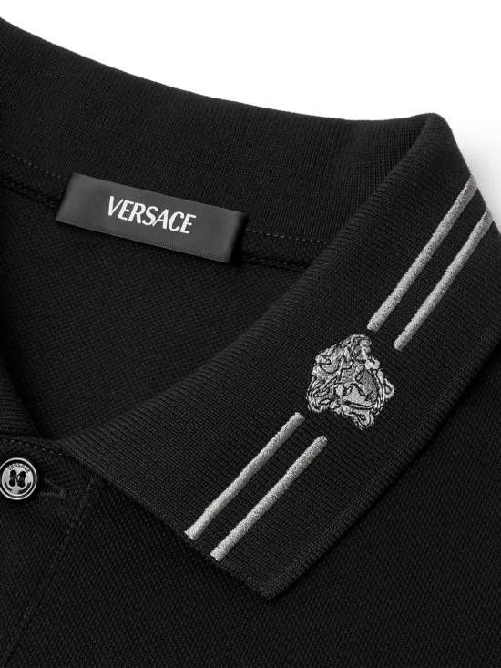 Versace VERSACE Men Polo Shirts 1013906 1A134631B000 Black Size US XL / EU 56 / 4 - 2 Thumbnail